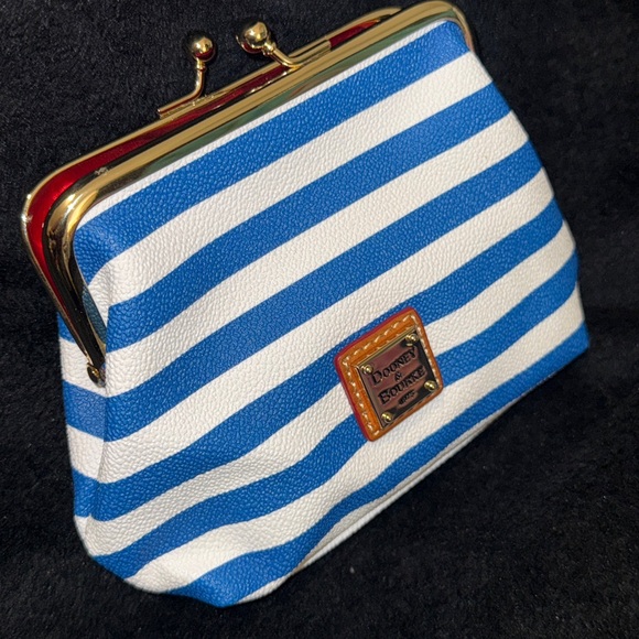 Dooney & Bourke Blue and White Striped Coin Purse - Picture 10 of 14